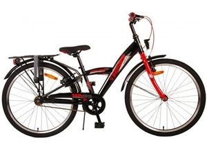 8715347225031 - Thombike Kinderfahrrad - Jungen - 24 Zoll - Schwarz Rot - Zweihandbremsen