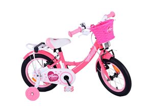 8715347314353 - Volare Ashley Kinderfahrrad - Mädchen - 14 Zoll - Rosa Rot - Zweihandbremsen