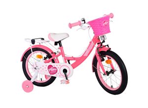 8715347316357 - Volare Ashley Kinderfahrrad - Mädchen - 16 Zoll - Rosa Rot - Zweihandbremsen