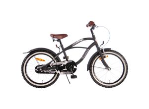 8715347318023 - Volare Black Cruiser Kinderfahrrad 18 Zoll Mädchen Jungen 4 - 7 Jahre Kinder Fahrrad 104 - 116 cm mit Rücktrittbremse