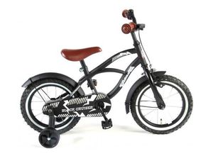 8715347414015 - Volare Black Cruiser Kinderfahrrad - Jungen - 14 Zoll - Schwarz - 95% zusammengebaut