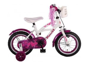 8715347612091 - Volare Heart Cruiser Kinderfahrrad - Mädchen - 12 Zoll - Weiß Lila weiß