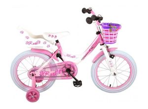 8715347816116 - Volare Rose Kinderfahrrad - Mädchen - 16 Zoll - Pink Weiß - 95% zusammengebaut