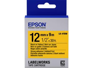 8715946611297 - C53S654014 Schriftband LK-4YBW stark klebend 12mmx9m schwarz gelb (C53S654014) - Epson