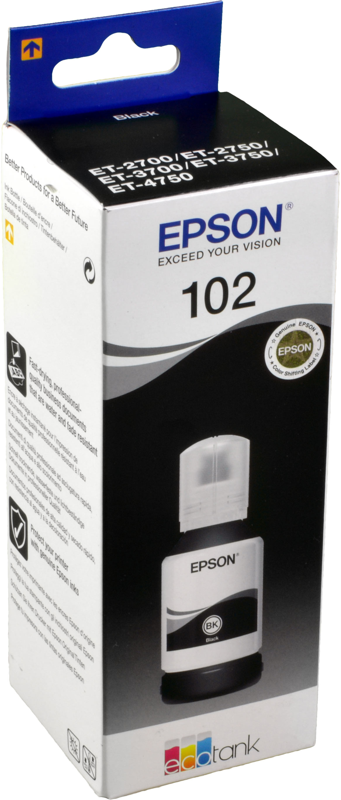 8715946643342 - C13T03R140 Original Tintenbehälter 102 Schwarz EcoTank 127ml (C13T03R140) - Epson