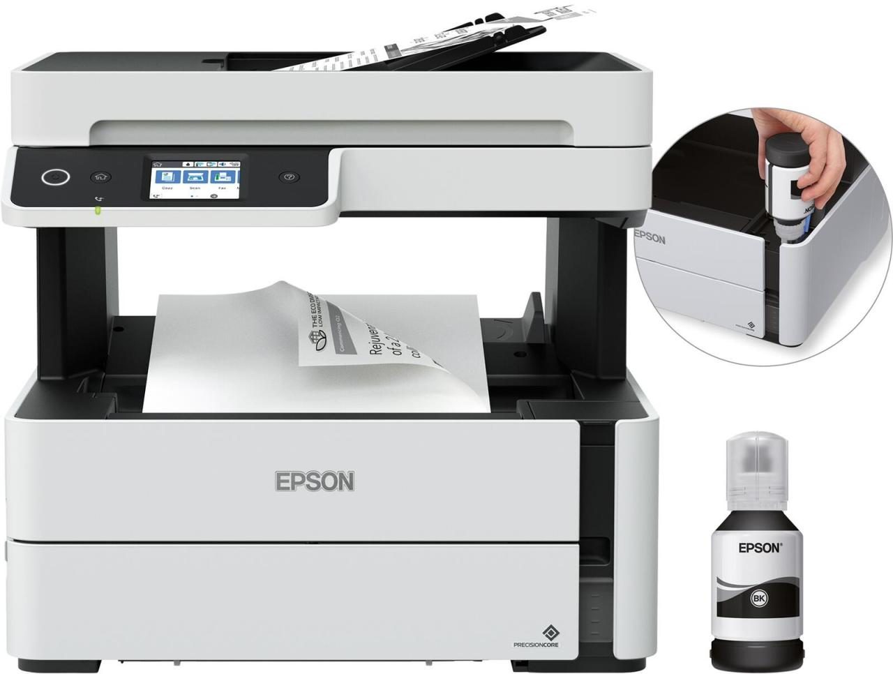 8715946655147 - EcoTank ET-M3170 - Multifunktionsdrucker - s w - Tintenstrahl - A4 Legal (Medien) - bis zu 39 Seiten Min (Drucken) - 250 Blatt - 336 Kbps - USB LAN (C11CG92402)