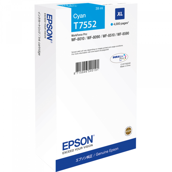 8715946726885 - Tintenpatrone C13T75524N T7552 4000Seiten cyan 8715946726885 Epson