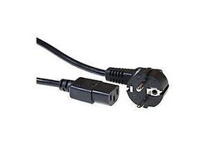 8716065113839 - Powercord mains connector CEE7 7 male (angled) - C13 black 500 m Length 5 m Powercord schuko-c13 bk 500m (AK5016) (AK5016) - ACT