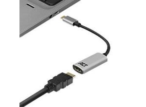 8716065395495 - Act AC7010 1 x USB C Stecker auf 1 x HDMI Weiblich Adapter 015 m Grau