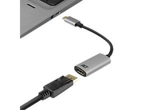 8716065395525 - Act AC7030 1 x USB C Stecker auf 1 x Display Port Weiblich Konverter 015 m Grau