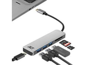 8716065395556 - USB-C Hub Kartenleser AC7050 Grau Schwarz 015 m