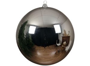 8716128590041 - - Bruchfeste Outdoor xxl Weihnachtskugel Silberfarben ø 25 cm aus Kunststoff