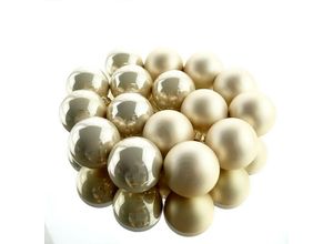 8716128752968 - Christbaum-Mini-Kugeln Pearl beige Ø 35 cm aus Glas - 16er Set