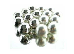 8716128753064 - Christbaum-Mini-Kugeln Silver silberfarben Ø 35 cm aus Glas - 16er Set