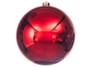 8716128753514 - Bruchfeste Outdoor XL Weihnachtskugel Christmas Red rot Ø 20 cm aus Kunststoff