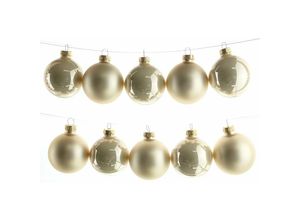 8716128765432 - Christbaumkugeln Pearl creme - beige 5 x glänzend & 5 x matt ø 6 cm aus Glas - 10er Set