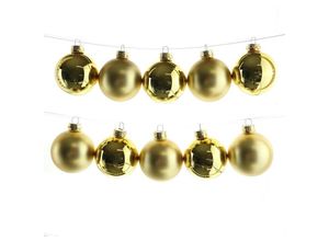 8716128765487 - Christbaumkugeln Light Gold 5 x glänzend & 5 x matt Ø 6 cm aus Glas - 10er Set