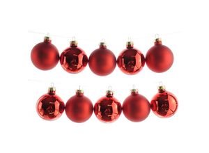 8716128765609 - Christbaumkugeln Christmas Red rot 5 x glänzend & 5 x matt ø 6 cm aus Glas - 10er Set