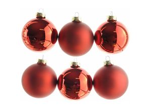 8716128766026 - Christbaumkugeln Christmas Red rot Ø 8 cm aus Glas - 6er Set