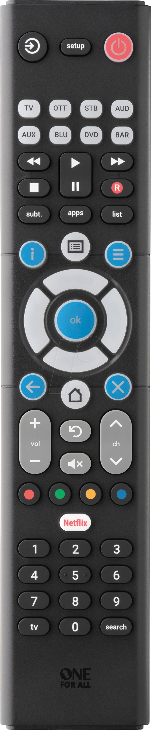 8716184076220 - OFA URC1281 - One for All Universalfernbedienung Essence 8in1