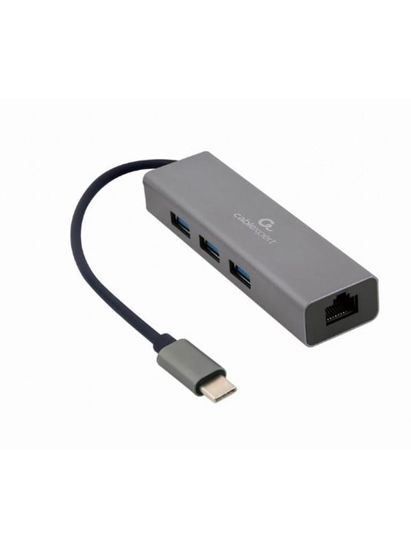 8716309120494 - - A-CMU3-LAN-01 USB-C-Gigabit-Netzwerkadapter mit 3-Port-USB-31-Hub - Silver