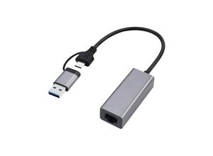 8716309128186 - Cablexpert A-USB3AC-LAN-01 USB 31 + type-C Gigabit network adapter space grey