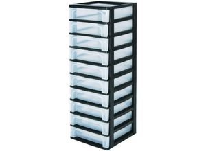 8716382150425 - Iris Ohyama - Schubladenschrank Schubladencontainer 10 Schubladen mit 4 l Format A4 durchsichtige Schubladen Büro Wohnzimmer - Organizer Chest