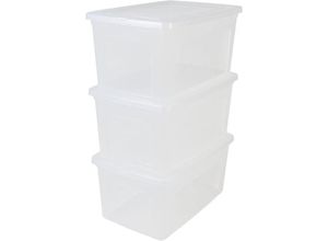 8716382165344 - 3er-Set Aufbewahrungsboxen 50 l durchsichtig stapelbar Wohnzimmer Schlafzimmer - Modular Clear Box MCB-50 - Transparent - Iris Ohyama