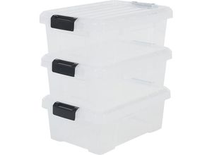 8716382185120 - 3er-Set Aufbewahrungsbox diy 125 l mit Clips stapelbar Garage - Power Box SK-130 - Transparent - Iris Ohyama