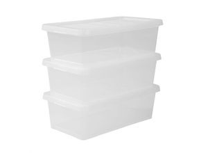 8716382205415 - Les - Iris Ohyama 3er-Set Aufbewahrungsboxen mit Deckel NCB-5 - 3x 5 l - L345 x B19 x H105 cm - Transparent