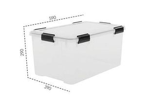 8716382207860 - Aufbewahrungsbox Water Proof 6165 außen 39x59x29cm Polypropylen transparent schwarz 8716382207860 IRIS Ohyama