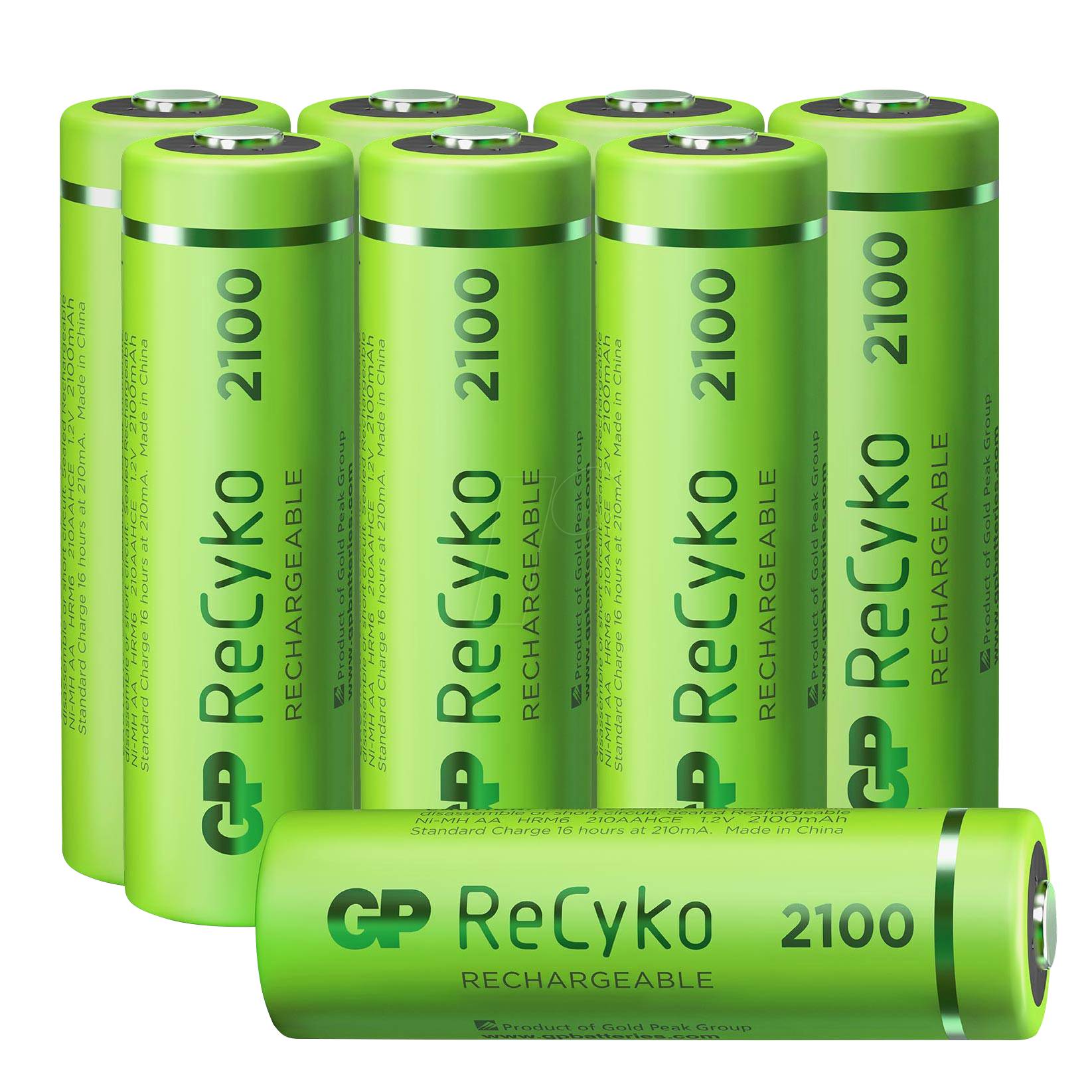 8716778929086 - 8er-Pack GP Battery Ready-to-use Akku ReCyko+ Mignon AA 12 V 2100 mAh