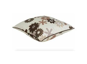 8717266148101 - 2lif - Kissen - Kuschelkissen Capri Blüten braun beige - ca 47x47 cm - mit Füllung