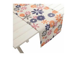 8717266157714 - 2lif - Tischläufer Capri - Outdoor lila orange ca 42 x 145 cm Blumen