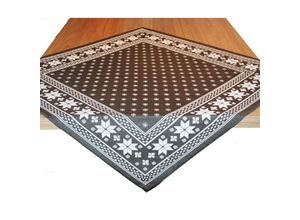 8717266180996 - 2lif - Mitteldecke Britt - Schneesterne grau weiss ca 85 x 85 cm Weihnachtsdecke Winter