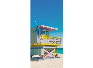 8717266318979 - 2lif - Textilposter Palm Beach Strand xxl Banner Poster aus Stoff ca 90 x 180 cm