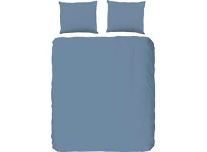 8717285169217 - Bettwäsche HIP Uni Gr B L 135 cm x 200 cm 1 St 1 St Satin B L 80 cm x 80 cm blau (eisblau) 100% Baumwolle Mako-Satin 135x200 Unifarben Weiß Reißverschluss