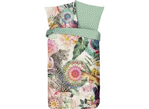 8717285183305 - Wendebettwäsche HIP Verda Bettwäsche Gr B L 155 cm x 220 cm (1 St) B L 80 cm x 80 cm (1 St) Satin bunt (multi minze) Satin-Bettwäsche mit Mandalas