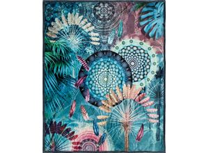 8717285183824 - Plaid HIP Kanya Wohndecken Gr B L 130 cm x 160 cm blau (blau anthrazit) Kunstfaserdecken mit Mandalas Kuscheldecke