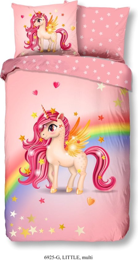 8717285184371 - Bettbezug Einhorn mit Regenbogen - Multi - (140x200 cm) - Baumwolle