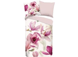 8717285187914 - Wendebettwäsche GOOD MORNING Magna Bettwäsche Gr B L 200 cm x 200 cm (1 St) B L 80 cm x 80 cm & 80 cm x 80 cm (2 St) Renforcé bunt (multi rosa offwhite) Renforcé-Bettwäsche