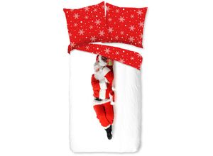 8717285189956 - Mikrofaser-Bettwäsche-Set Santa in Weiß - 135x200 cm