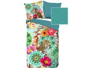 8717285206301 - Wendebettwäsche HIP Ximena Bettwäsche Gr B L 155 cm x 220 cm 1 St 1 St Satin B L 80 cm x 80 cm bunt (multi) Mako-Satin 135x200 Reißverschluss Wendeoptik Mandala Bunt Türkis