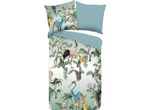 8717285208398 - Wendebettwäsche GOOD MORNING Reeva Bettwäsche Gr B L 155 cm x 220 cm (1 St) B L 80 cm x 80 cm (1 St) Renforcé bunt (multi) Renforcé-Bettwäsche mit exotischen Vögeln