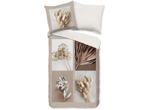 8717285228068 - Wendebettwäsche GOOD MORNING Kami Bettwäsche Gr B L 135 cm x 200 cm 1 St 1 St Renforcé B L 80 cm x 80 cm beige (sand) 100% Baumwolle Renforcé 135x200 Reißverschluss Wendeoptik Sand