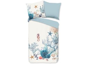 8717285228464 - Wendebettwäsche GOOD MORNING Reine Bettwäsche Gr B L 155 cm x 220 cm (1 St) B L 80 cm x 80 cm (1 St) Renforcé blau Renforcé-Bettwäsche 100% Baumwolle