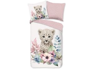 8717285229218 - Kinderbettwäsche GOOD MORNING Sama Bettwäsche Gr B L 135 cm x 200 cm 1 St 1 St Renforcé B L 80 cm x 80 cm rosa Baumwolle 135x200 Reißverschluss Wendeoptik Kind Mädchen Tier