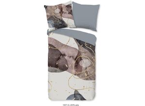 8717285230481 - Wendebettwäsche GOOD MORNING Zayn Bettwäsche Gr B L 135 cm x 200 cm 1 St 1 St Renforcé B L 80 cm x 80 cm grau Baumwolle 135x200 2 Teilig Reißverschluss Wendeoptik Abstrakt