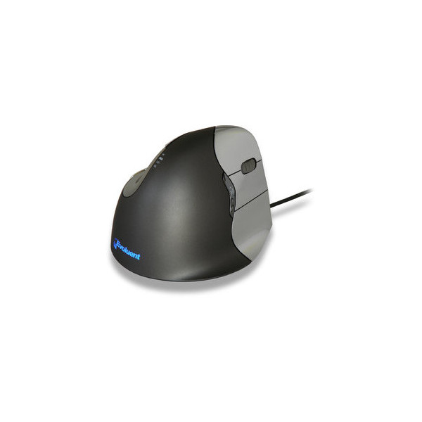 8717399994002 - BakkerElkhuizen Evoluent 4 Ergonomische Maus USB Optisch Schwarz Silber 6 Tasten 800 dpi 1300 dpi 1800 dpi 2600 dpi Ergonomisch