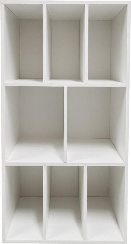 8717472110916 - LP-Schallplattenschrank - Plattenschrank - LP-Schallplattenregal - Plattenregal - Bücherregal - 8 Fächer - weiß